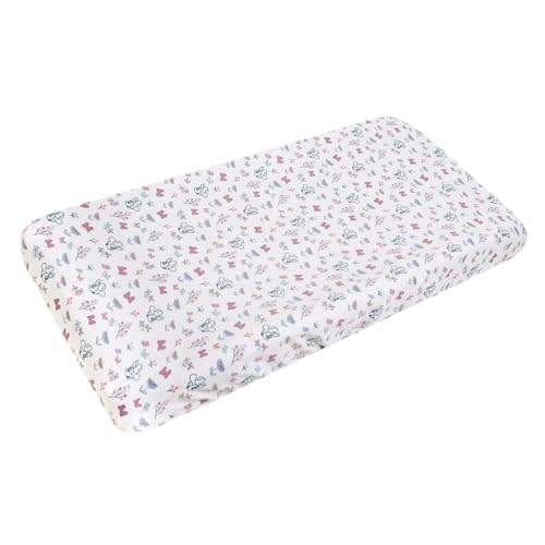 Premium Knit Diaper Changing Pad Cover "Minnie Mouse's Bowquet" by Copper Pearl