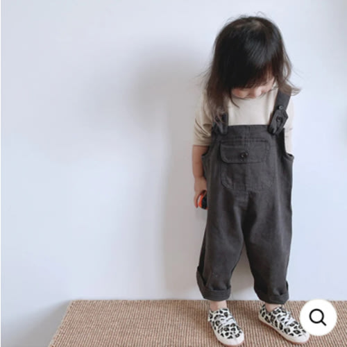 Grey Boho Solid Denim Overalls – The Boho Bebe