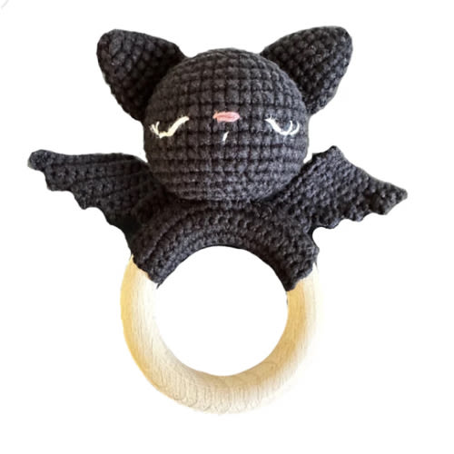 Bat Crochet Rattle Teether – Witching Hour Baby