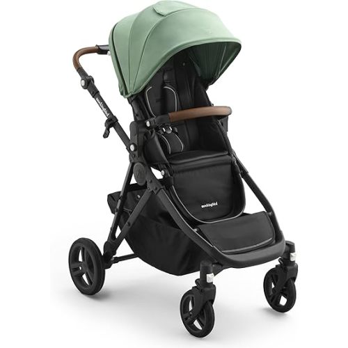 Mockingbird Single-to-Double Stroller 3.0 - Convertible Full Size Baby Stroller for 1, 2, or 3 Kids with 44 Possible configurations, Travel System Compatible - Sage