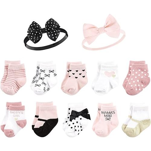 Hudson Baby Unisex Baby Girls' sock and headband