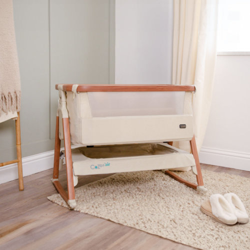 Tutti Bambini CoZee Air Bedside Bassinet in Scandinavian Walnut / Ecru | Wayfair