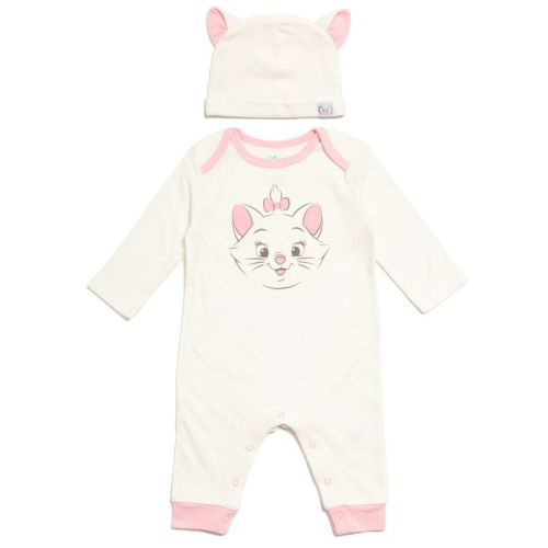 Disney Classics Aristocats Marie Newborn Baby Girls Snap Cosplay Coverall And Hat 0-3 Months