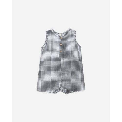 Maverick Romper Marine Gingham – Rylee + Cru