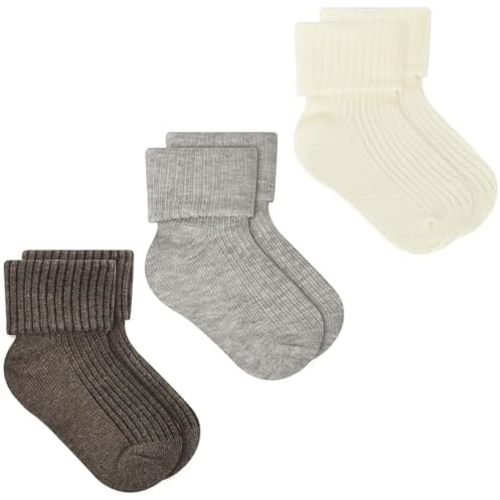 JAKIDAR Baby Socks Organic Cotton Infant Toddler Kids Socks Cozy Warm Seamless Crew Socks for Boy Girl, 3 Packs