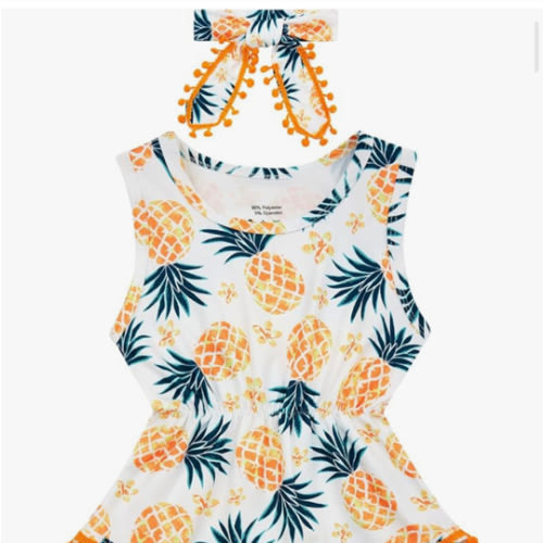 UNICOMIDEA Baby Girls Outfit Newborn Romper Jumpsuits Sleeveless One-Piece Clothes 0-24 Months Bodysuit with Headband
