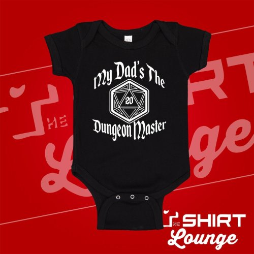 My Dad's The DM Baby Bodysuit | Future Dungeon Master One Piece | D20 Tabletop Gamer | Role Playing Game RPG Nerd Baby Clothes | Geek Baby