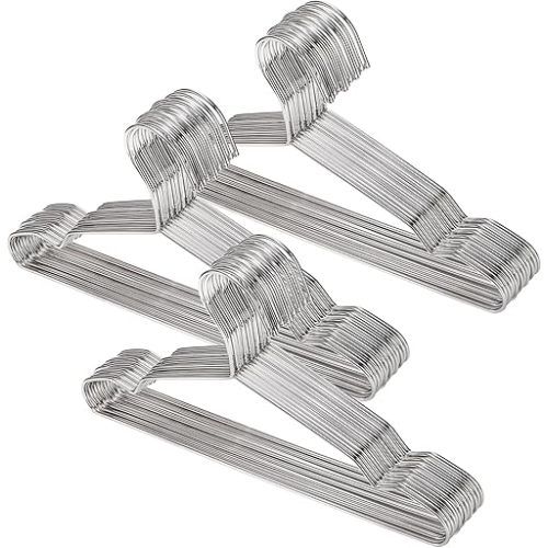 Tosnail 50 Pack Stainless Steel Small Kids Hangers, Heavy Duty Children's Clothes Hangers, Strong Wire Metal Hangers for Closet Organizer - 12.5"/32cm