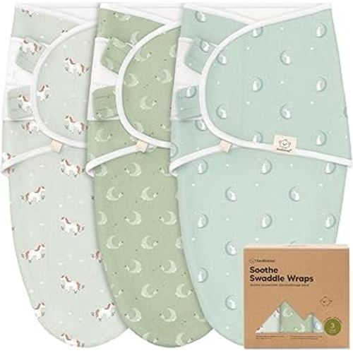 3-Pack Organic Baby Swaddle Sleep Sacks - Swaddles for Newborns, Infant 0-3 Months, Baby Girls, Boys, Soft & Snug Newborn Sleep Sack, Nursery Swaddling Blankets, Easy to Use (Lunaris)