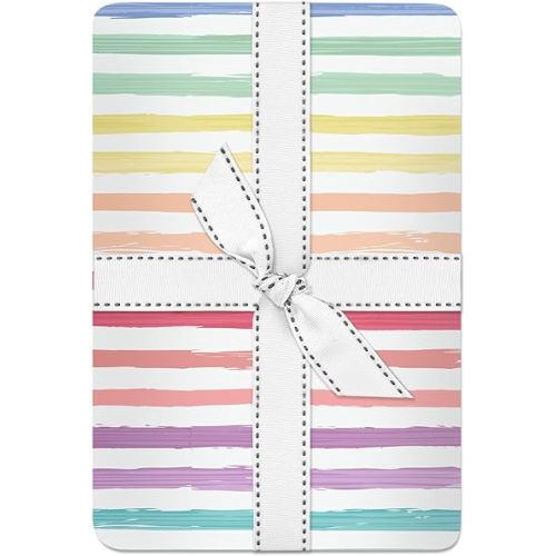 Butterblu Frankie Fitted Crib Sheet 100% Organic Cotton for Baby & Toddler Mattress, Breathable for Boys & Girls, Sunny Pink Rainbow, One Size