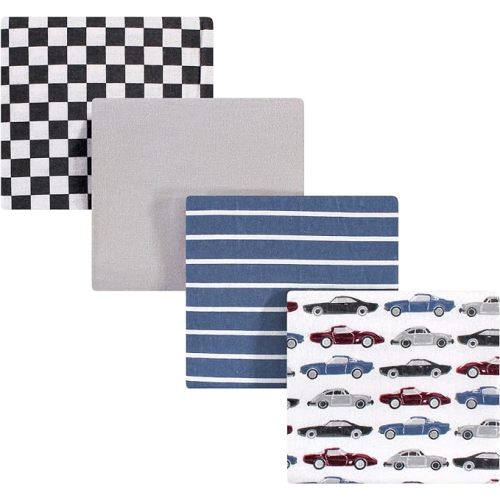 Hudson Baby Unisex Baby Cotton Flannel Receiving Blankets, Vintage Cars, One Size