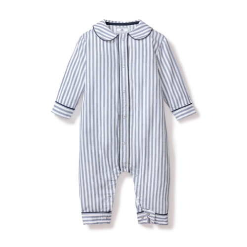 Baby's Twill Cambridge Romper in Navy French Ticking