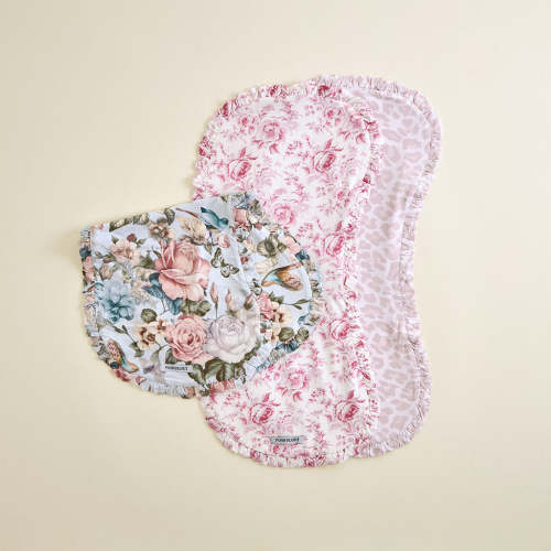 Amarantha Ruffled Burp Cloth Set