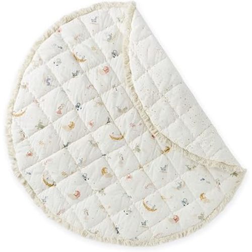Pehr Baby Play Mat, Zodiac | Ultra-Soft Quilted 100% Cotton Exterior with Plush Polyester Fiberfill | for Tummy & Playtime | 40” Diameter