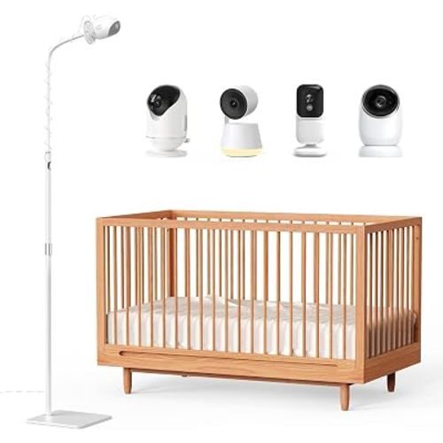 Dr.Care Baby Monitor Floor Stand, Universal Adjustable Gooseneck Holder with Stable Base, No-Drill Installation, Compatible with All Dr.Care Cameras