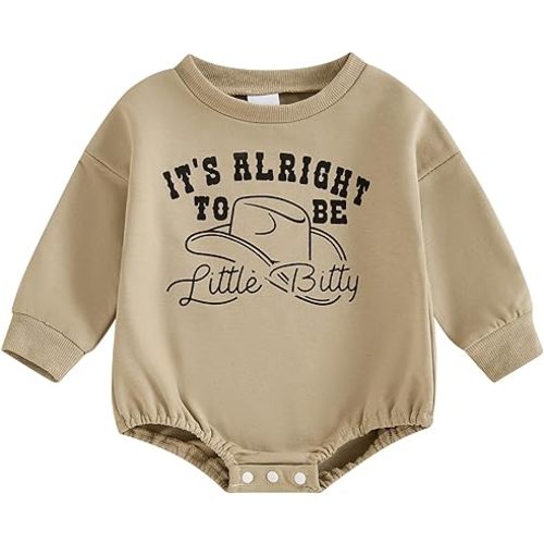 Baby Sweatshirt Romper Newborn Fall Outfit Winter Clothes Letter Print Long Sleeve Bubble Romper Jumpsuit