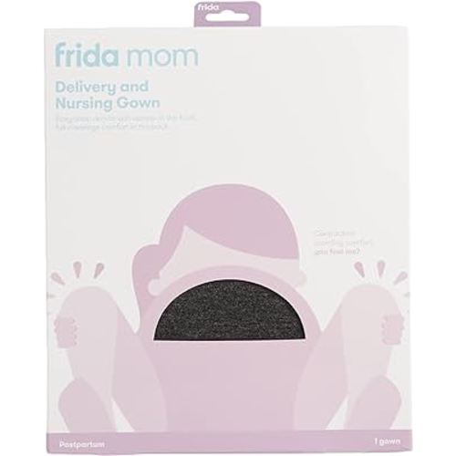 Frida Mom Delivery and Nursing Gown | Easy-Snap, Tagless, Skin-to-Skin Access and Full Coverage in The Back
