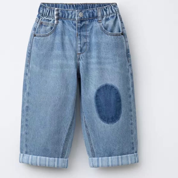 BAGGY JEANS WITH KNEE DETAIL - Mid-blue | ZARA United States