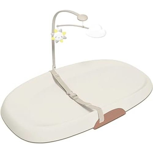 Skip Hop Oat Contoured Wipe-Clean Changing Pad with Tuck-Away Toy Bar