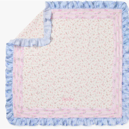 LoveShackFancy Ruffled Oversized Muslin Baby Blanket