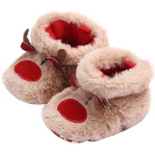 Yuemengxuan Infant Newborn Baby Girls Boys Christmas Boots Santa Claus Soft Sole Crib Prewalker Shoes Footwear