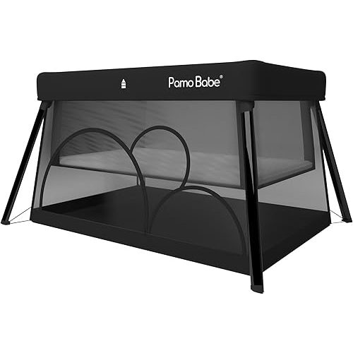 Pamo Babe Travel Crib - Lightweight Baby Playpen with Bassinet, Portable Mini Playard
