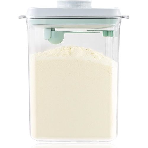 Baby Milk Powder Container - 2300ml Air Tight Formula Dispenser with Spoon and Scraper, BPA-Free, Clear, 28OZ, 1.76LB, 800g