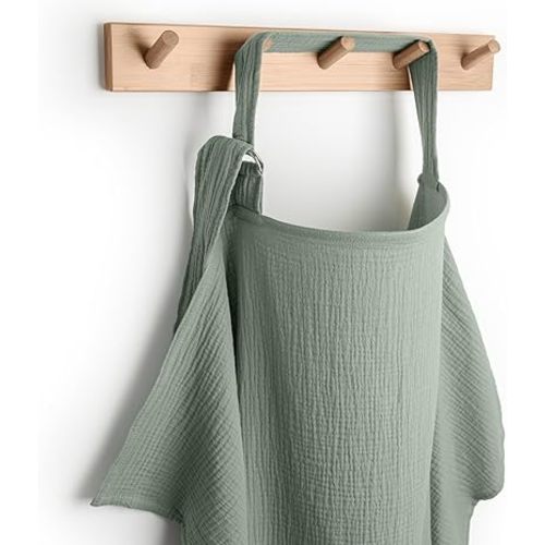 Comfy Cubs Muslin Nursing Cover, Pack of 1, 100% Muslin Breastfeeding Cover - Soft & Breathable Baby Nursing Scarf with Adjustable Neck Strap - Portable, Lightweight & Privacy Coverage - Fern