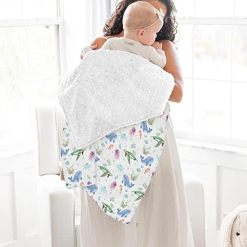 Boho Sea Animals Baby Blanket