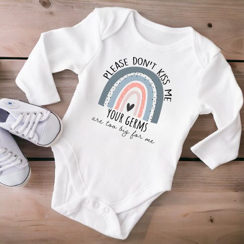 Please Don’t Kiss Me Baby Onesie® - Funny Newborn Outfit - Germ Free Baby Bodysuit