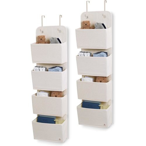 Delta Children GAP babyGap 2-Pack Over the Door Storage Organizer with 4 Pockets, Tan