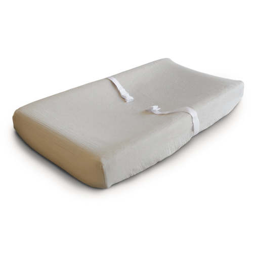 Mushie Muslin Changing Pad Cover | Fog