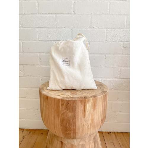 Milky Designs | White Linen Cot Sheet