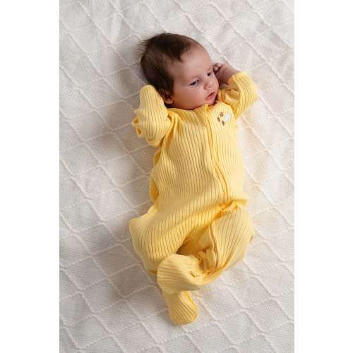 Ribbed Cotton Zipper One-Piece - Organic Baby Clothes - Monica + Andy