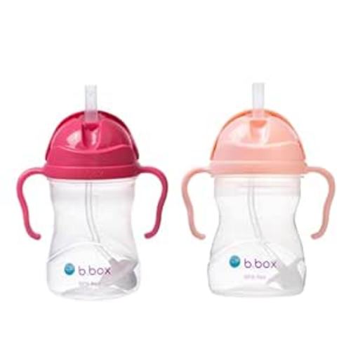 Amazon.com : b.box Sippy Cup with Innovative Continuous Flow Weighted Straw Cup, Baby Straw Cup, Twin Pack - Girl - Raspberry, Tutti Fruitti : Baby