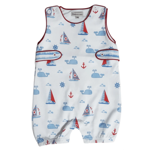 Nantucket Overall W/Whales & Sailboats