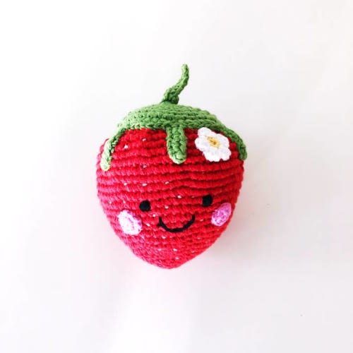 Friendly Plush Strawberry Rattle