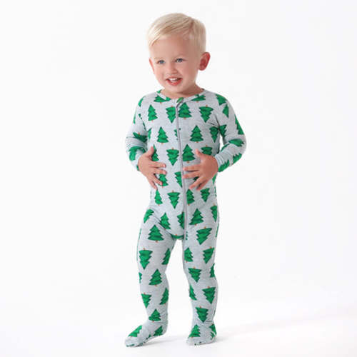 Baby Spruce Christmas Tree Footed Pajamas