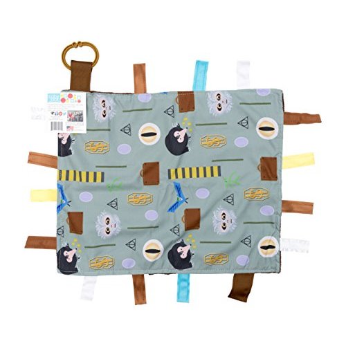 Baby Sensory, Security & Teething Closed Ribbon Tag Lovey Blanket with Minky Dot Fabric: 14”X18” (Beast)