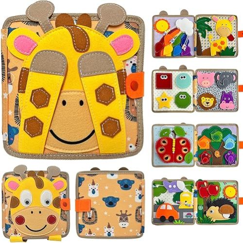 Montessori Busy Book for Toddlers 1-3, Toddler Busy Board Felt Quiet Book for Baby, Preschool Learning Activities Educational Sensory Toy for Kids Gift