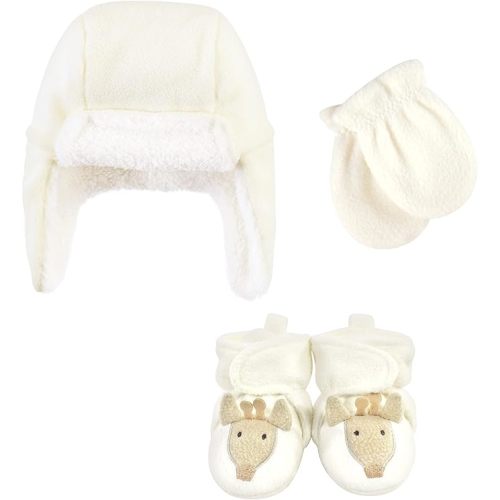 Hudson Baby Girls' Trapper Hat, Mitten and Bootie Set - Giraffe - 0-6 Months