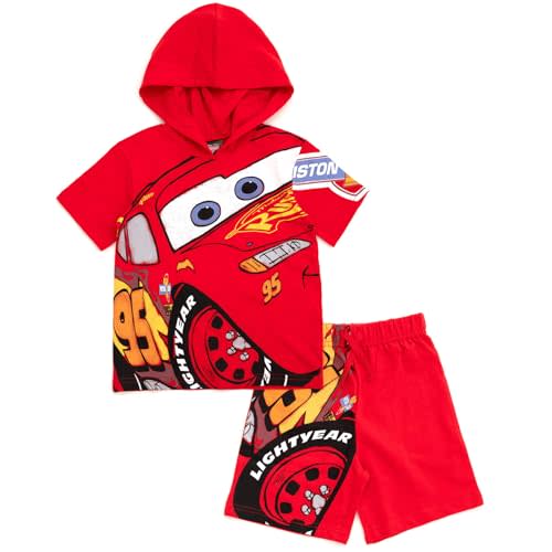 Disney Hooded T-Shirt and French Terry Shorts Outfit Set Toddler to Big Kid Sizes (2T - 10-12)