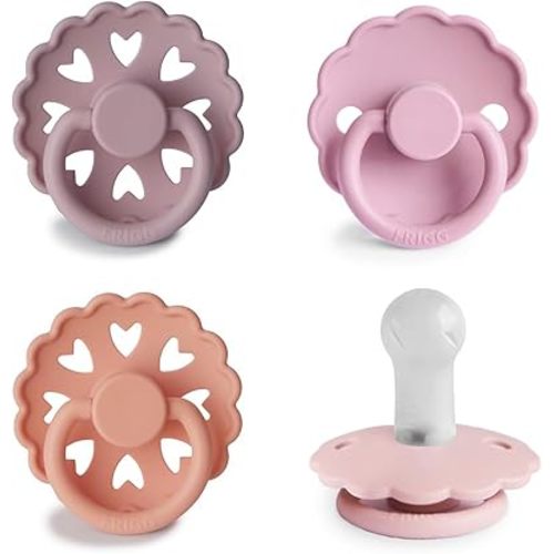 FRIGG SilkySoft Silicone Baby Pacifier 4-Pack Sunset Bliss | Made in Denmark | BPA-Free (6-18 Months)