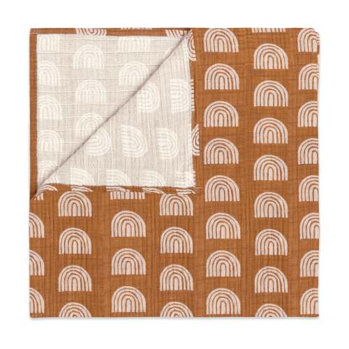 Terracotta Babyletto Swaddle in GOTS Certified Organic Muslin Cotton