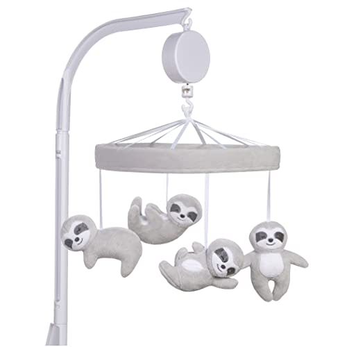 Sammy & Lou Sloths Baby Crib Mobile with Music, Crib Mobile Arm Fits Standard Crib Rail