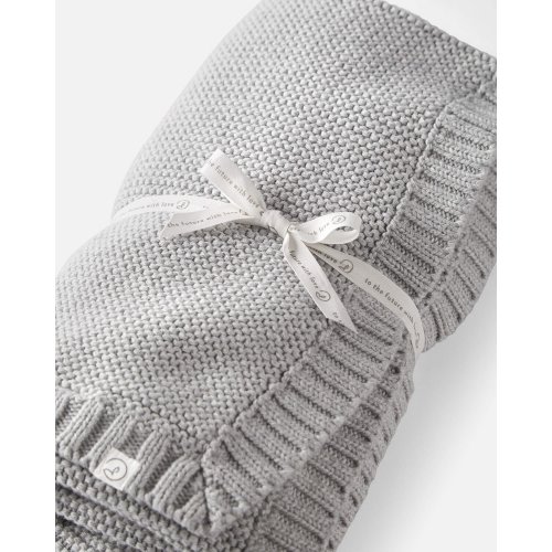 Baby Organic Cotton Textured Knit Blanket in Gray - Little Planet | Carter's