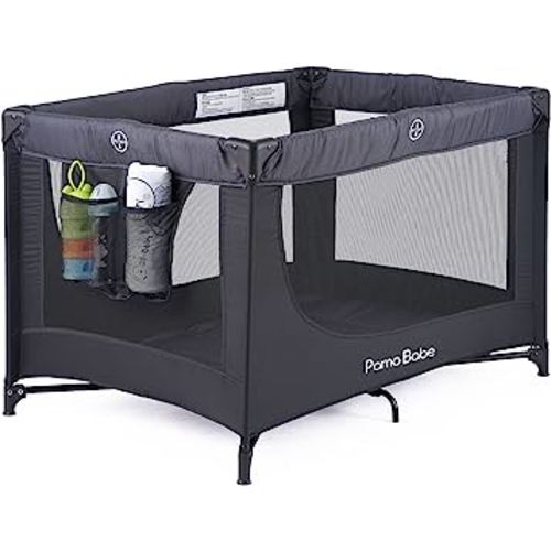 Pamo Babe Portable Crib Baby Playpen with Mattress and Storage Bag