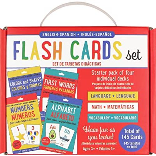 Bilingual Flash Cards Value Pack - Spanish and English (Includes Alphabet, Colors & Shapes, First Words, and Numbers) (Set of 4)
