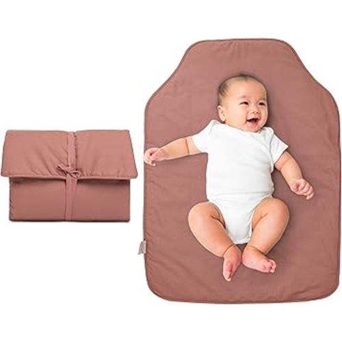 Natemia Baby Portable Diaper Changing Pad - Portable Changing Pad for Baby, Flexible Design for Travel, Machine Washable Percale Cotton, Made in Turkey, Baby Essentials