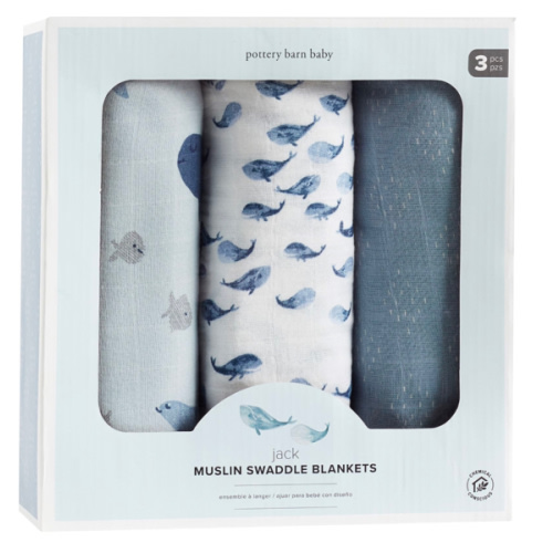 Jack Nautical Organic Muslin Swaddle Set